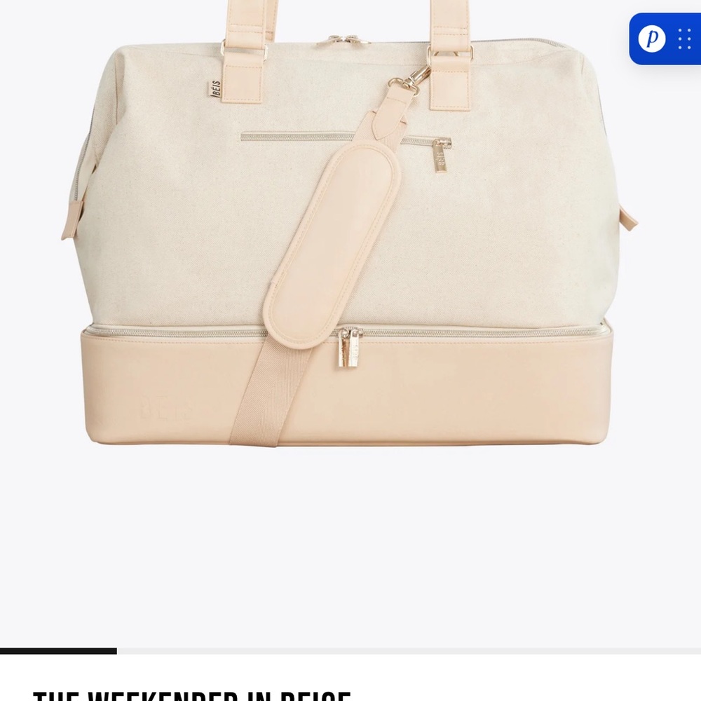 Quince Beige and Cream Travel Bag